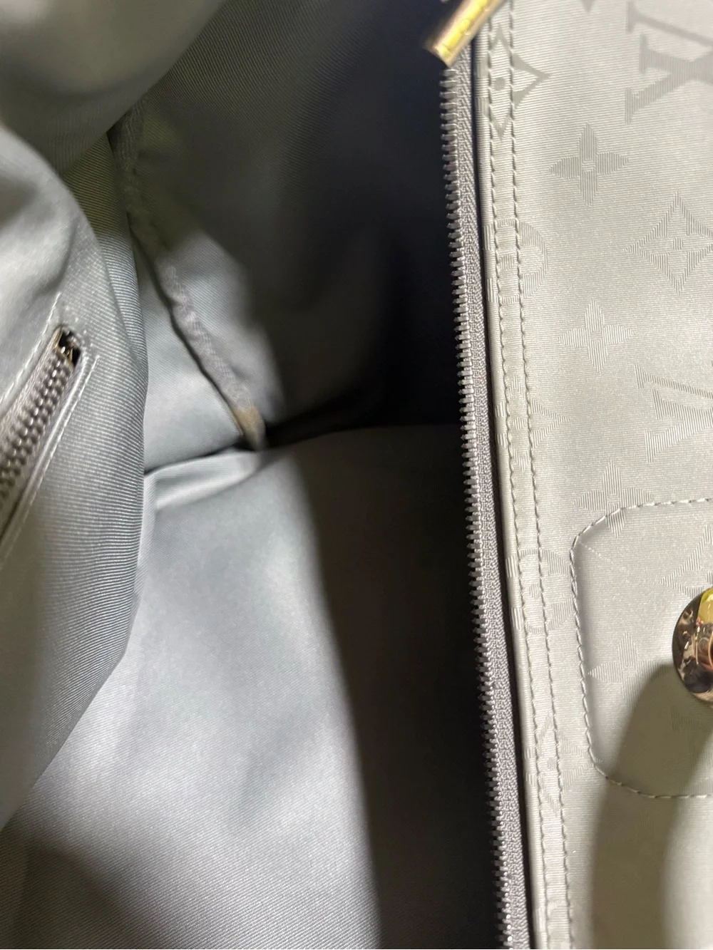 LOUIS VUITTON Monogram Titanium Keepall Bandouliere 50 Boston Bag